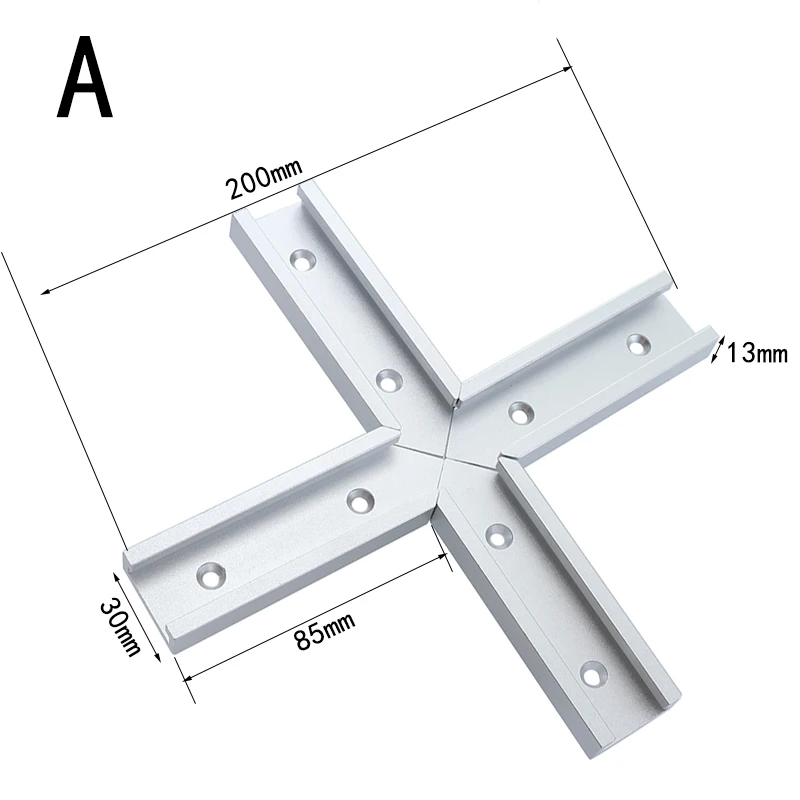 100 мм Т-образная дорожка, комплект для перекрестка, Торцовочная дорожка, приспособление, соединительные части, Т-образный слот для Т-образной направляющей, стол, ленточная пила, верстак, инструменты - Цвет: A