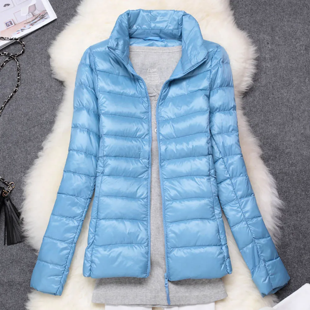 Koop Herfst vrouwen Jas Zwart Basic Jacket voor Vrouwen Dames Jas Roze Eendendons Vrouwelijke Jassen Winter Indoor Korte Jassen parka