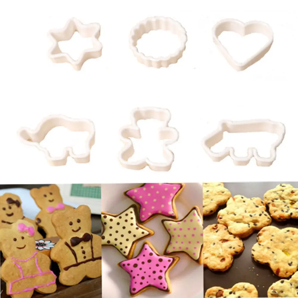 

6pcs/set Plastic Cartoon Animal Cookie Mold Biscuits Cookie Mold Pineapple Cake Toiletry Kit/Baking Mould