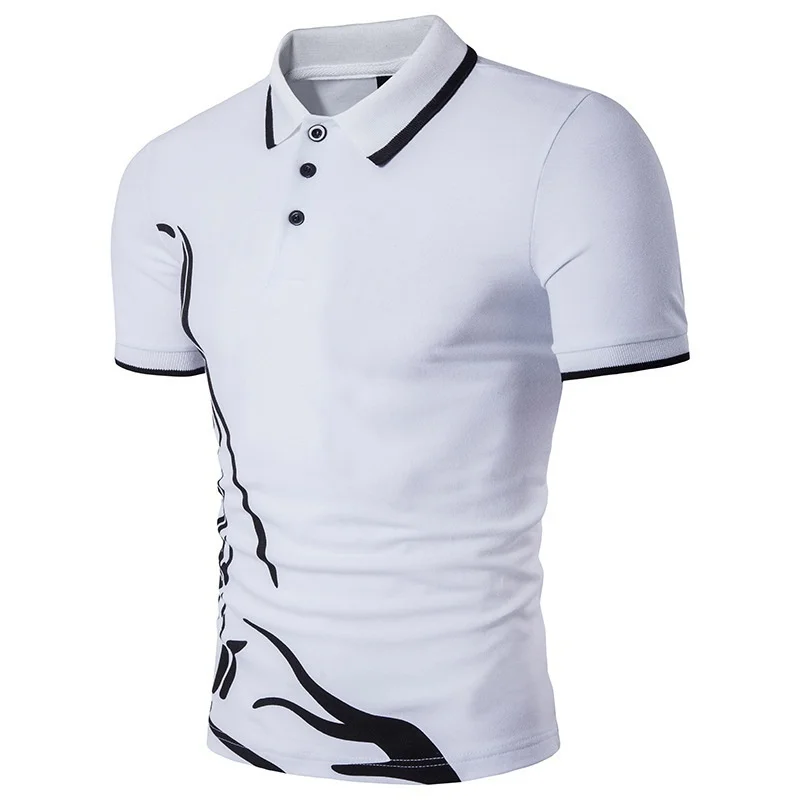 ZOGAA брендовая мужская модная рубашка поло Новая летняя рубашка поло с коротким рукавом Хлопок 10 цветов Мужская рубашка поло размер плюс s-xxxl - Цвет: Белый