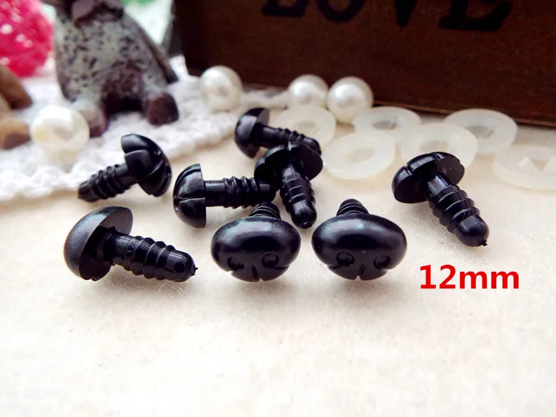 trolls doll 20pcs Safety Plastic Dog Noses Black Color 8mm/9mm/10mm/12mm/16mm can be chosen come with washers raggedy ann