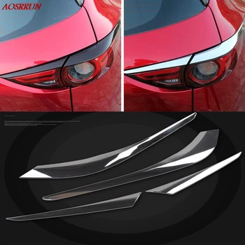 

4pcs ABS Chrome Rear Tail Light Lamp Cover Trim fit For mazda cx-5 cx5 cx 5 2017 2018 car accessories car-styling 3D stickers