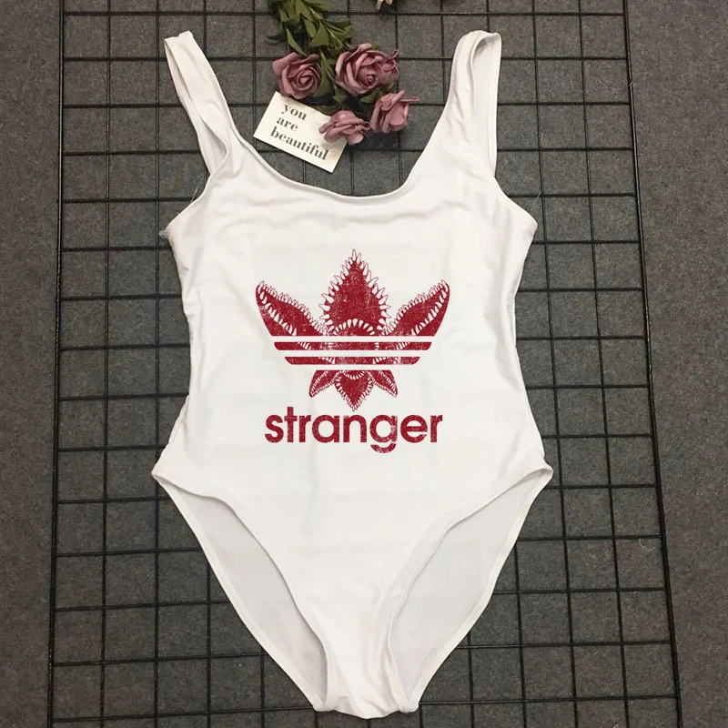 Stranger thing One Piece Swimsuit Women Swimwear Plus Size upside down