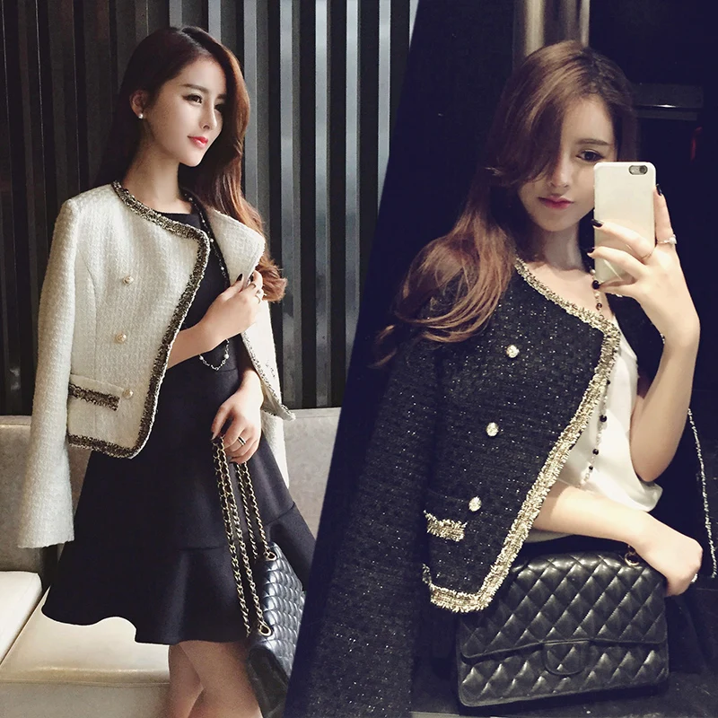 Autumn Fashion Korean Coat women Jacket Small Fragrance Short Woolen