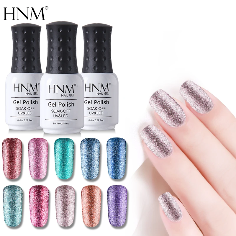 HNM 8 мл УФ лак для ногтей Bling Platinum Soak Off paint Gellak Гибридный гель тиснение Vernis a Ongle Nagellak