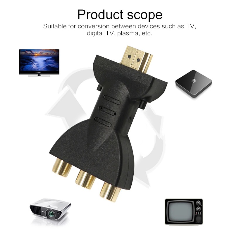 HDMI к RCA видео аудио адаптер HDMI к 3 RGB RCA позолоченный AV компонентный преобразователь 720P 1080P цифровой сигнал для HDTV DVD