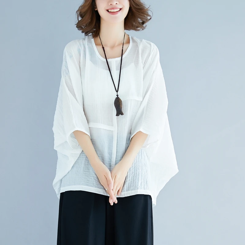 

Korean Cotton Linen Broadcloth Casual Hot Sale Tumblr Kpop Free Shipping 2019 Summer Loose Large Size Bat Sleeve T-shirt Top