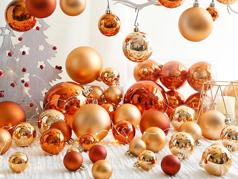 3-15 см оранжевые шары для рождественской елки, изысканное кольцо, кофейное золотое, вечерние, свадебные украшения высокого качества
