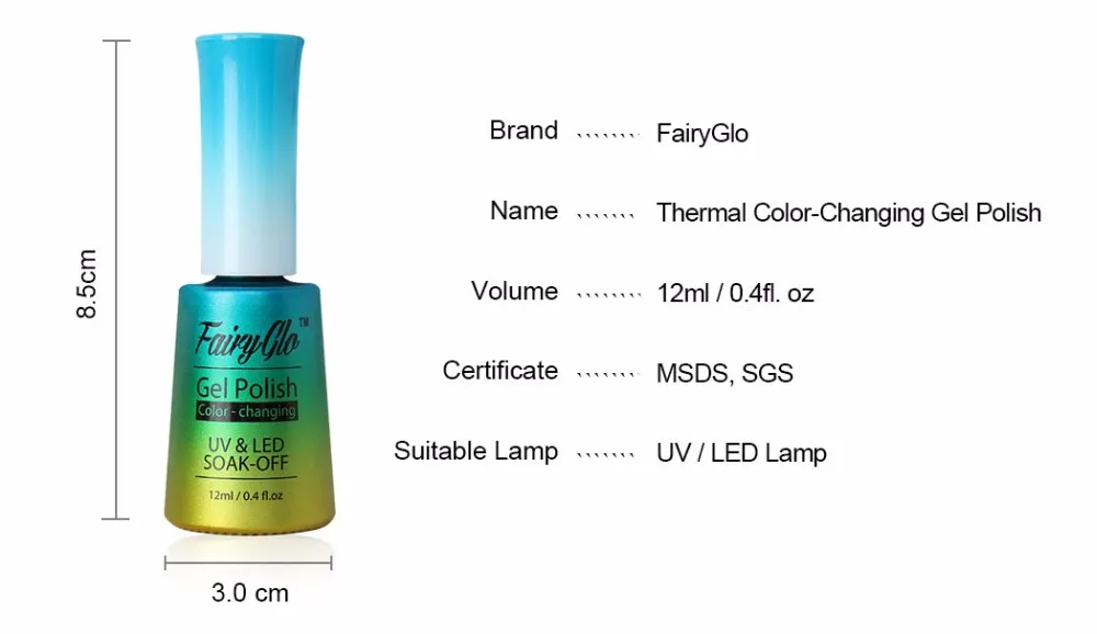 FairyGlo 12 мл гель для ногтей термо меняющий цвет штамповка Краска Лак-эмаль для ногтей Vernis a Ongle Nagellak Гель-лак Lucky Ink Nails