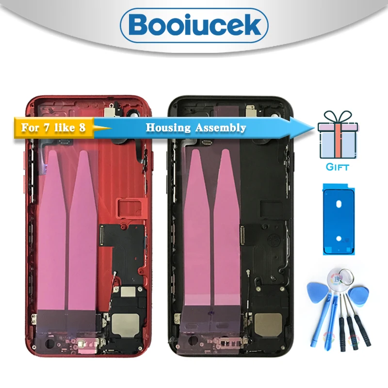 

For iphone 7 Like 8 or 7 Plus Like 8 Plus Back Full Housing Assembly Battery Cover Door Rear Middle Frame Chassis Flex Cable