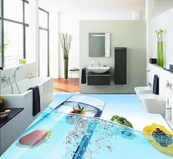 

Home Decoration 3d customized wallpaper Exquisite fruit 3D floor pvc wallpaper 3d bathroom waterproof wallpaper