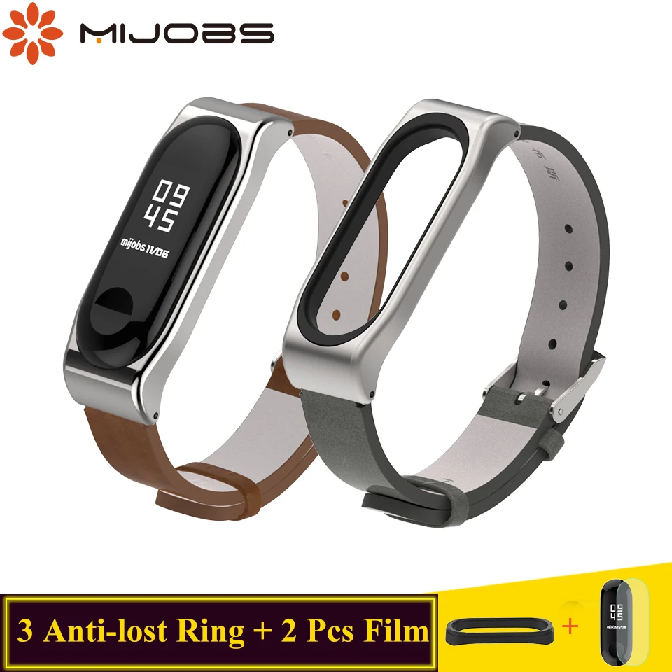 

Mijobs Mi Band 3 Strap Leather PU Bracelet for Xiaomi Mi Band 3 Strap Screwless Smart Watch Band Correa Miband 3 Strap Wristband