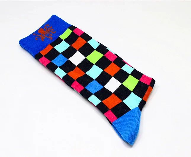 Fashion cotton fashion hip hop men's socks trend Harajuku shark tiger flamingo skateboard happy socks men's Christmas gift socks - Цвет: 14