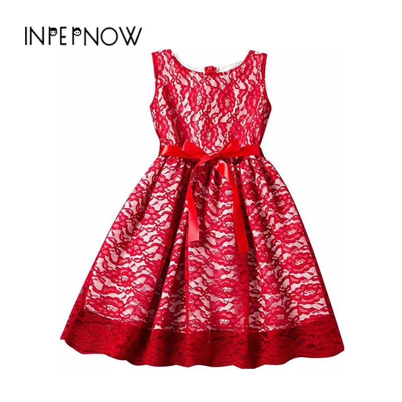

INPEPNOW Sleeveless Lace Girls Dresses 2019 Princess Openwork Kids Dresses for Girls Baby Party and Wedding Vestidos LYQ-CZX39