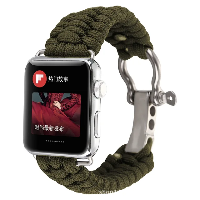 For Iwatch Le Watch 38mm 42mm Men Nylon Rope Survival Bracelet For Iwatch Le Watch 38mm 42mm Men Nylon Rope Survival Bracelet Band Casual Sport Replacement