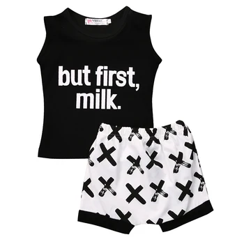 

2PCS Baby Boys Tank Top and Shorts Clothing Set Litters Print Kids Fanshion Vest Tee Pants Summer Cotton Clothes Toddler Sunsuit