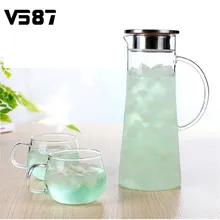 1800 ml glas wasserkocher große outlet wasser krug hitzebeständige transparente teekanne edelstahl sieb saft blume teekanne drop tasse
