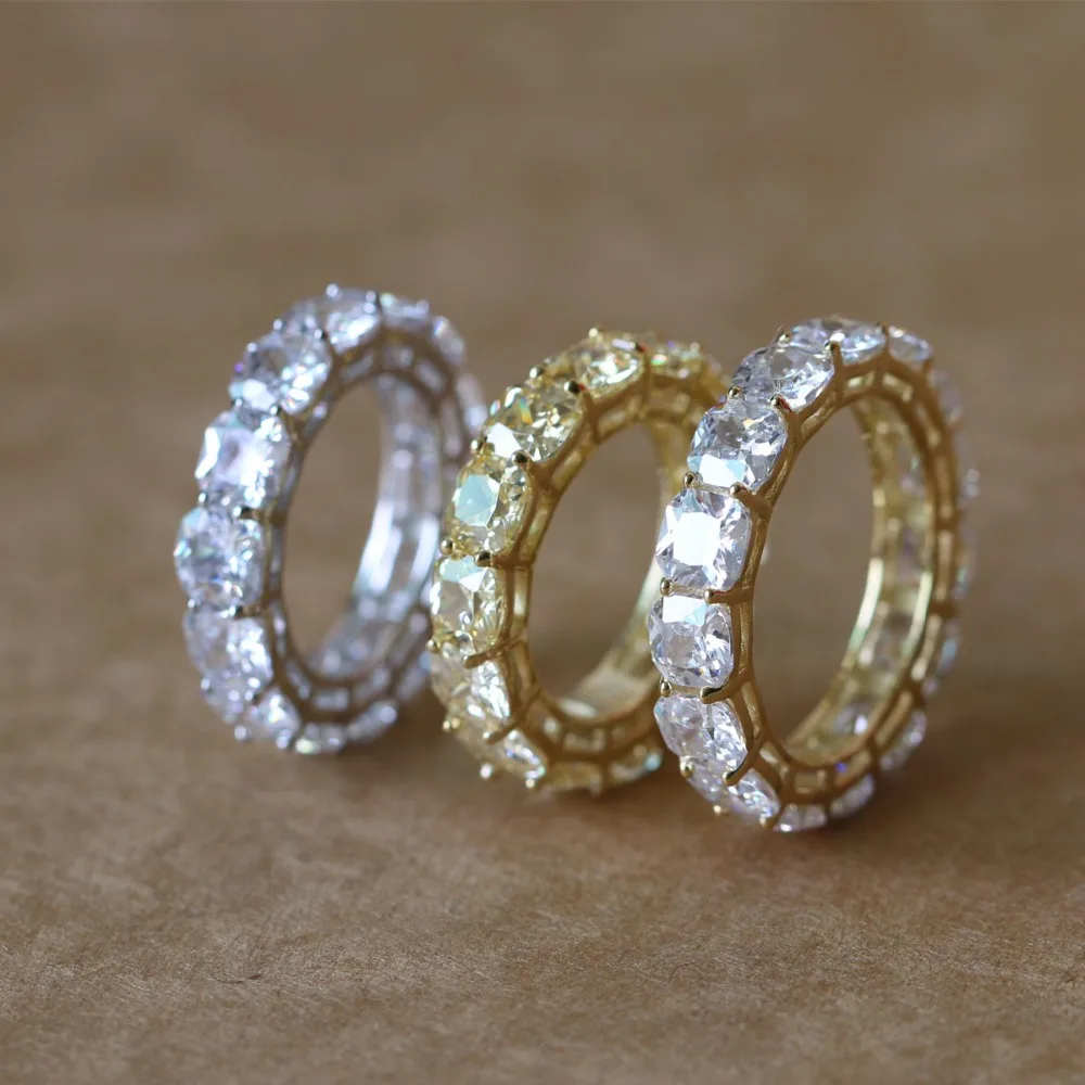 925 пробы, серебряное, белое покрытие золотом и родием, кольцо, ювелирное изделие, полный циркониевый кристалл, подходит для большого циркониевого кристалла, кольца разных цветов