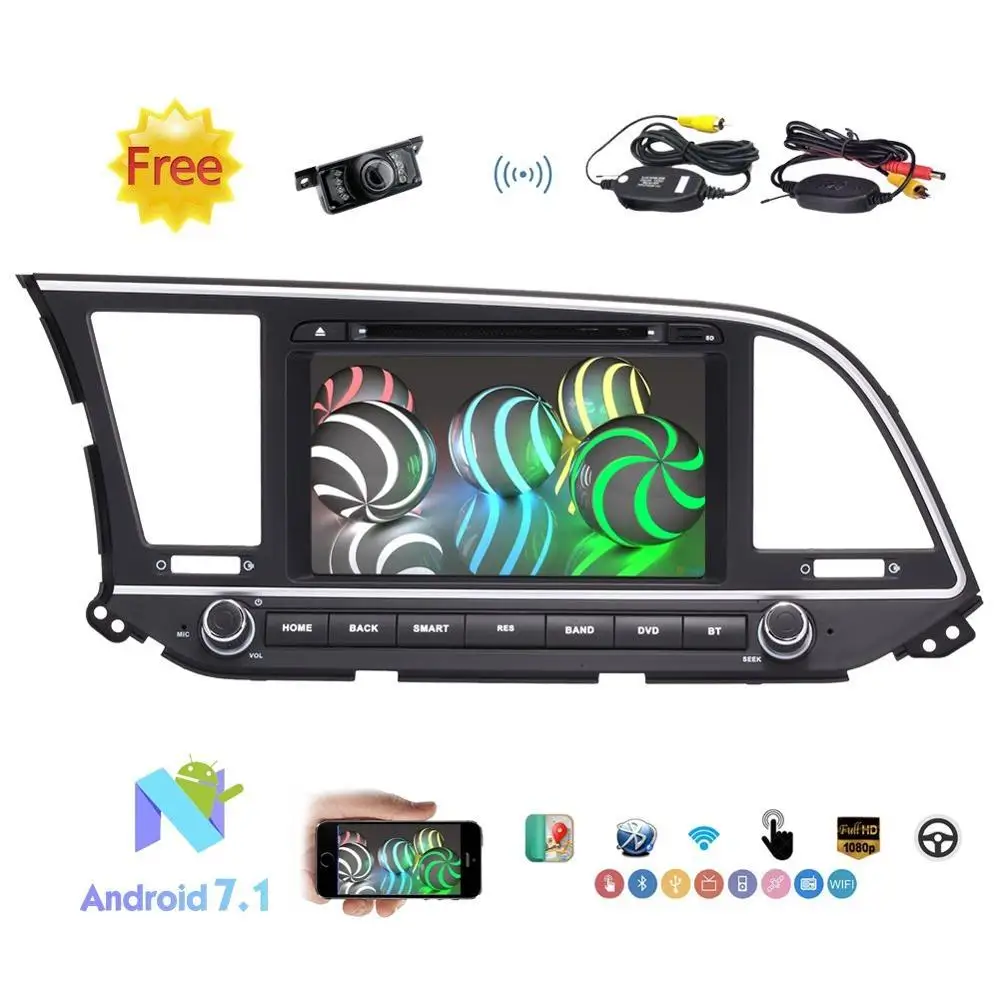Eincar 2 Din 8 Car Stereo Android 7 1 Car DVD Player For Hyundai Elantra Support