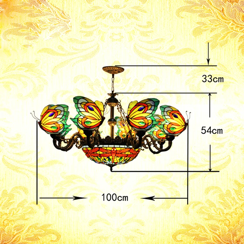 Stained Glass Butterfly Chandelier.6