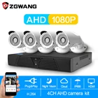 ZGWANG 4CH CCTV Security Camera System Kit 1080P HDMI AHD CCTV DVR 4PCS 2.0 MP IR Outdoor Cameras System Surveillance Kit