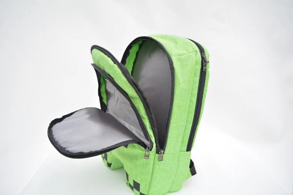 2016 Hot sell minecraft backpack High Quality unisex 16 OZ canvas zip creeper backpacks mochilas school bag bolsas GAME gifts