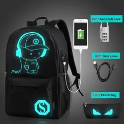 Обувь для мальчиков школьный рюкзак световой анимация USB зарядка школьные рюкзаки для подростков школьный сумка рюкзак мультфильм рюкзак
