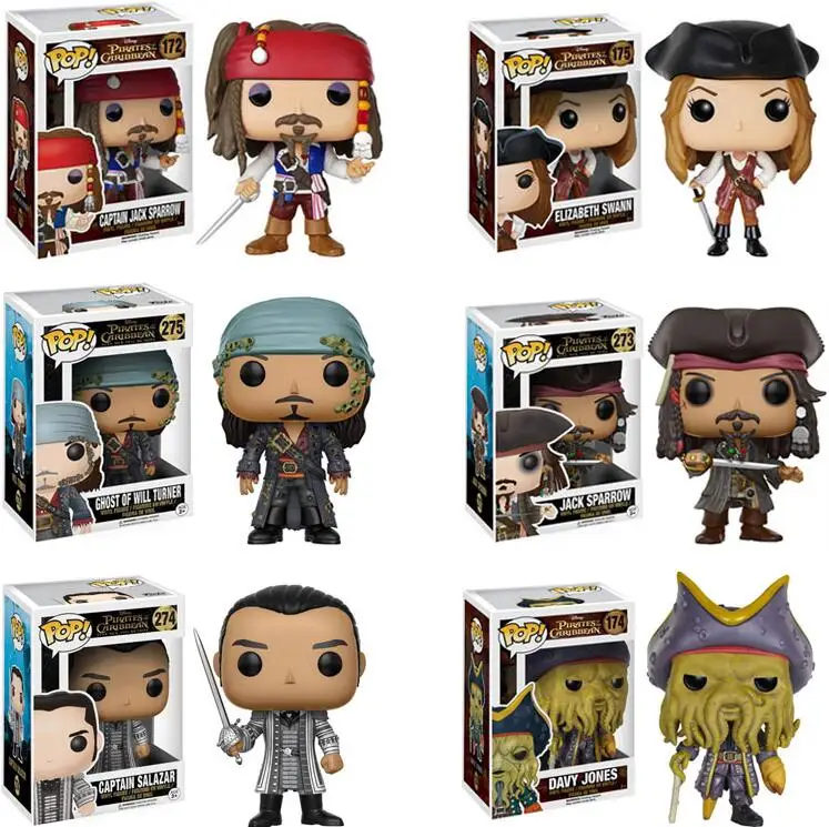 

FUNKO POP Anime Pirates of the Caribbean JACK SPARROW CAPAIN SALAZAR PVC Model Movie Collection Action Figure Toys