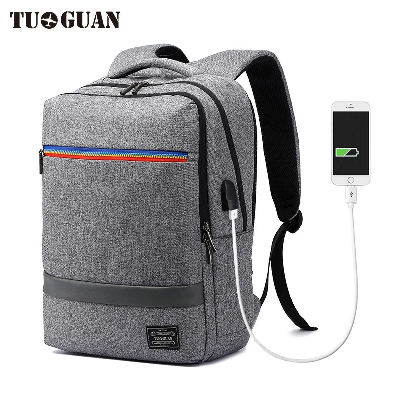 

TUGUAN Men Business Backpack USB Charging Large Capacity Waterproof Computer Bag Anti-theft Travel Bag