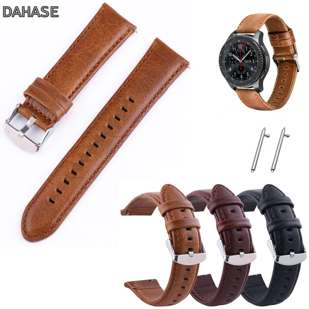 

Watchband 18mm 20mm 22mm 24mm Retro Calf Leather Watch Band Watch Accessories Genuine Leather Metal Buckle Watch Strap with Pins