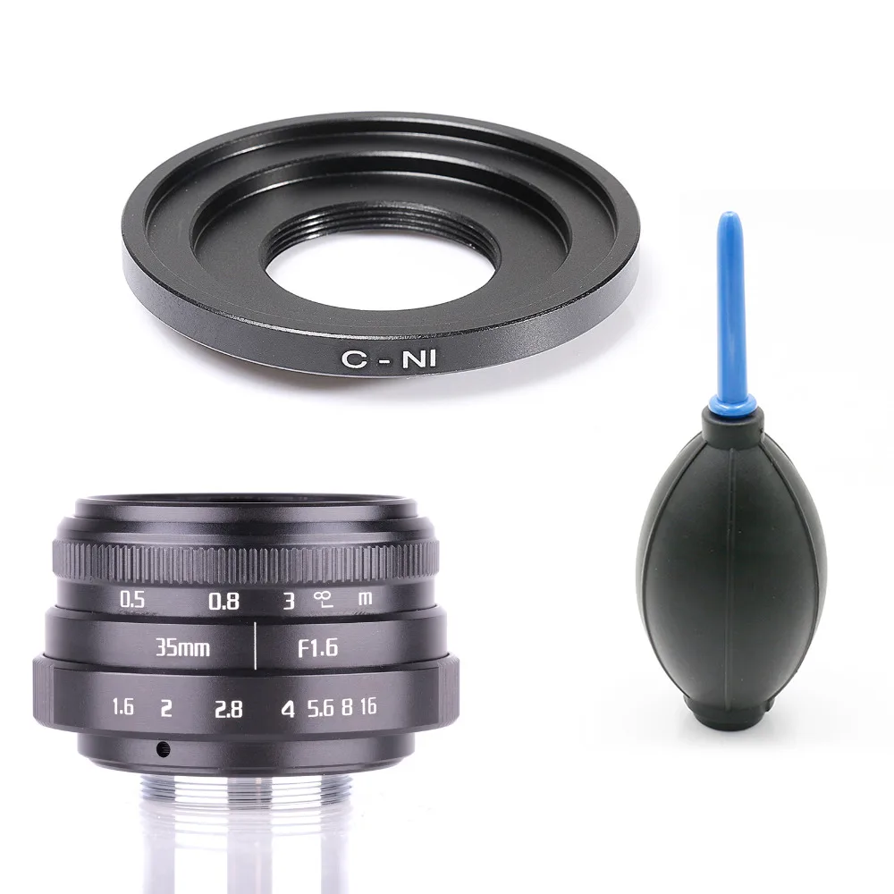 Fujian 35 мм f1.6 C mount объектив камеры видеонаблюдения II + адаптер для Nikon1: V1 / J1 V2 J2 J3 V3 S1 /+