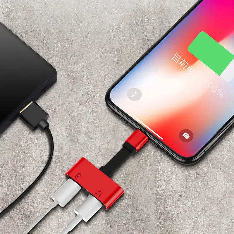 2 в 1 разветвитель разъема для наушников Aux адаптер iPhone 7 Apple 8 X iOS кабель зарядки