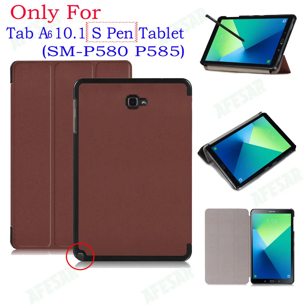 Tablet Samsung Galaxy Galaxy Tab a6 10.1 com Caneta s Case de Tablet Capa Flip Ultra Slim Sm-p580 P585 Shell Inteligente Case