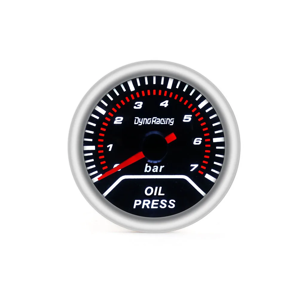 Oil press gauge bar Dynoracing " 52 мм boost gauge бар psi температура выхлопных газов температура воды температура масла пресс воздушный датчик соотношения топлива вольтметр Тахометр - Цвет: Oil press gauge bar