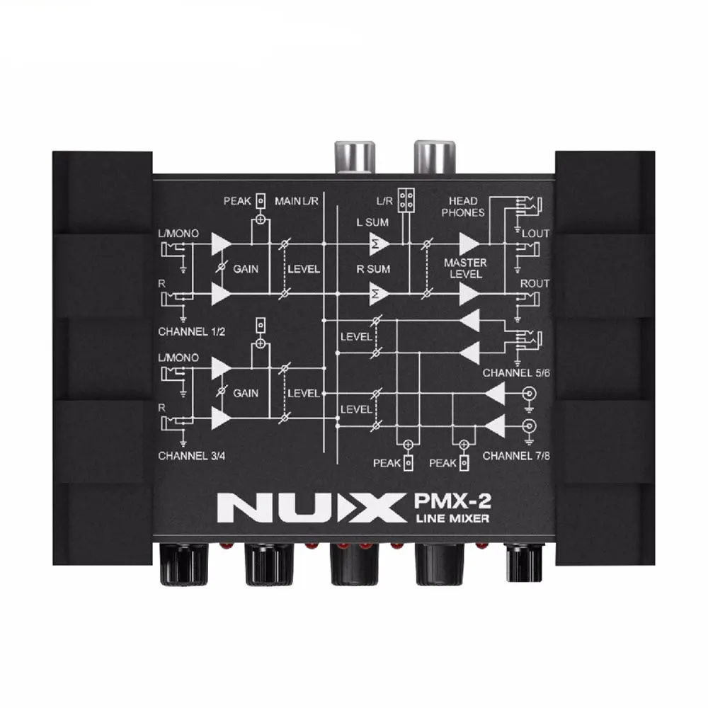 NUX PMX 2 электрогитары бас Многоканальный усилитель мини микшер 8 вход и выход