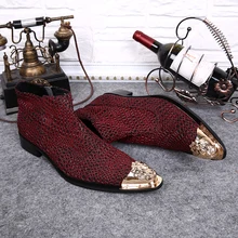 Красный человек полусапожки «Martin» Демисезонный человек мотоциклетные армейские ботинки с боковой молнией из коровьей кожи мужские оксфорды Hombre