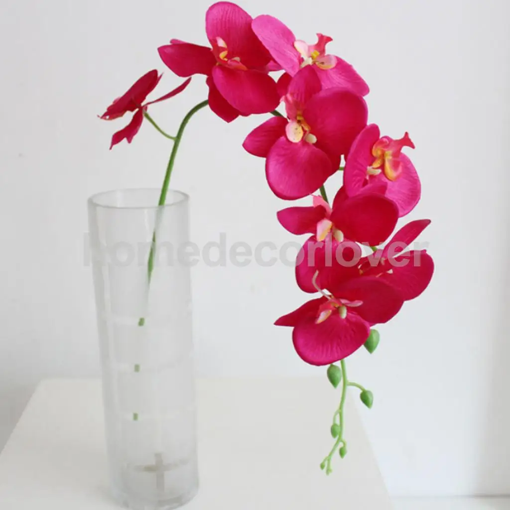  93cm Long Stem Artificial Silk Phalaenopsis Butterfly Orchid Flower Wedding Bridal Bride Floral Arrangement Home Decor