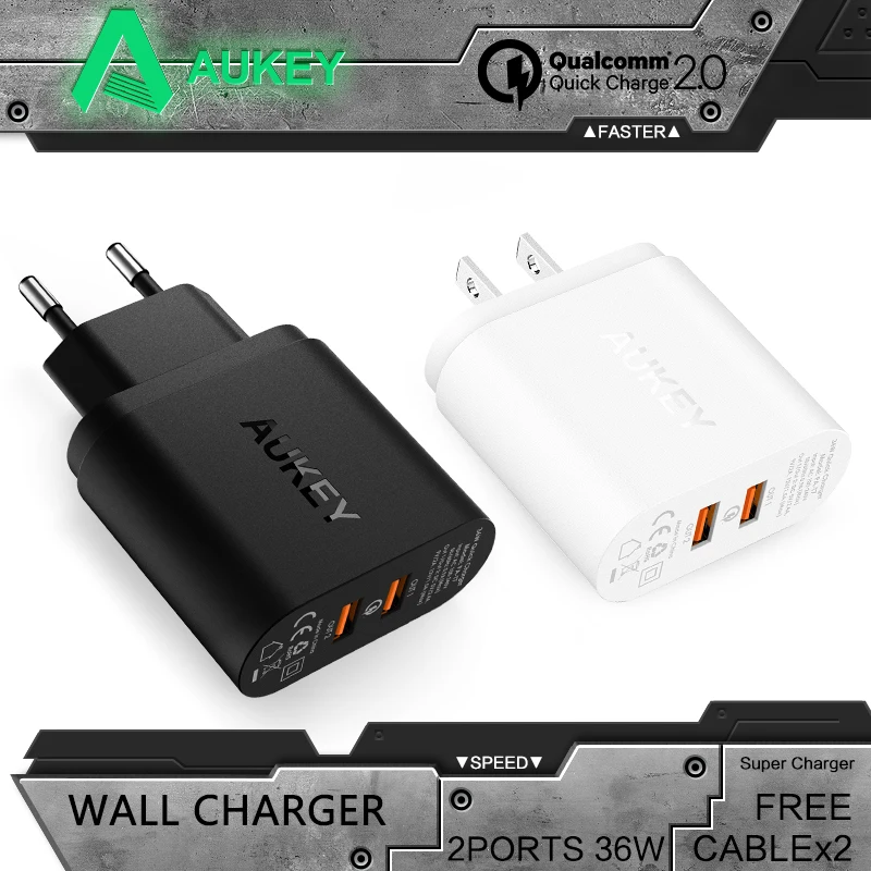 imágenes para AUKEY Cargador Rápido QC 2.0 puertos Duales 36 W Turbo USB Pared Adaptador de cargador para Samsung Galaxy Sony HTC Xiaomi Cargador Rápido s8 imágenes para AUKEY Cargador Rápido QC 2.0 puertos Duales 36 W Turbo USB Pared Adaptador de cargador para Samsung Galaxy Sony HTC Xiaomi Cargador Rápido s8
