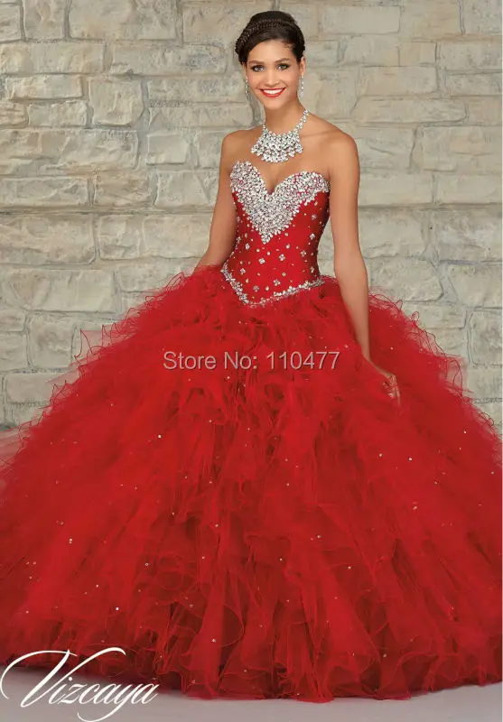 Crystal Corset Luxury Dresses Debutante Gown Red Quinceanera 2015 de 15 TA033|dress satin|dress up clothes mendress cc - AliExpress