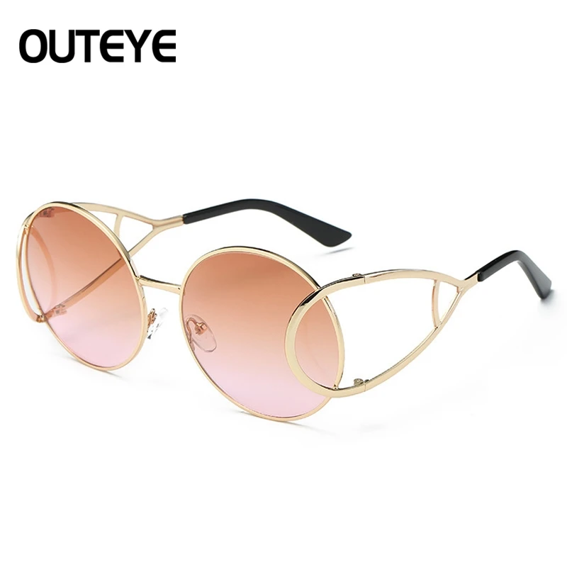 

Ladies Oversized Mirror Round Sunglasses Women Vintage Brand Design gafas de sol feminino Retro Sun Glasses For Woman 60mm