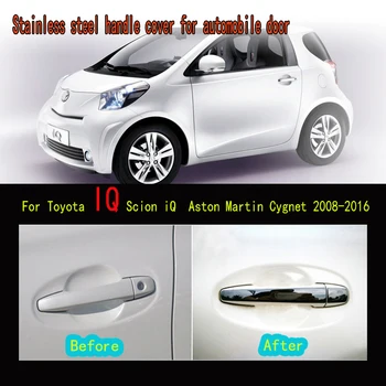 

karcng 8pcs Car Stainless Steel Exterior Door Handle Bowl Frame Sticker For Toyota IQ Scion iQ Aston Martin Cygnet 2008-2016