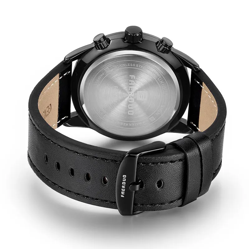 Часы мужские кварцевые с кожаным ремешком брендовые Роскошные
