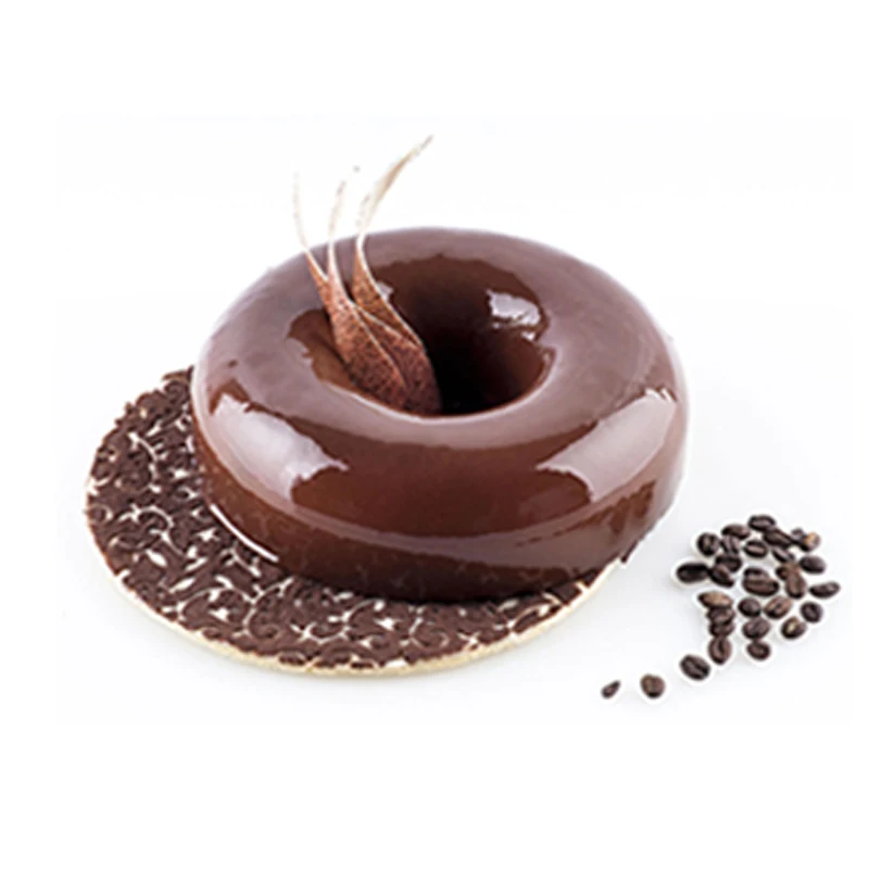 3D Silicone Black Doughnut Mold For Cakes Chocolate Brownies Pastry Mould Bakery DIY Bread Dessert Molds Kitchen Baking Tool