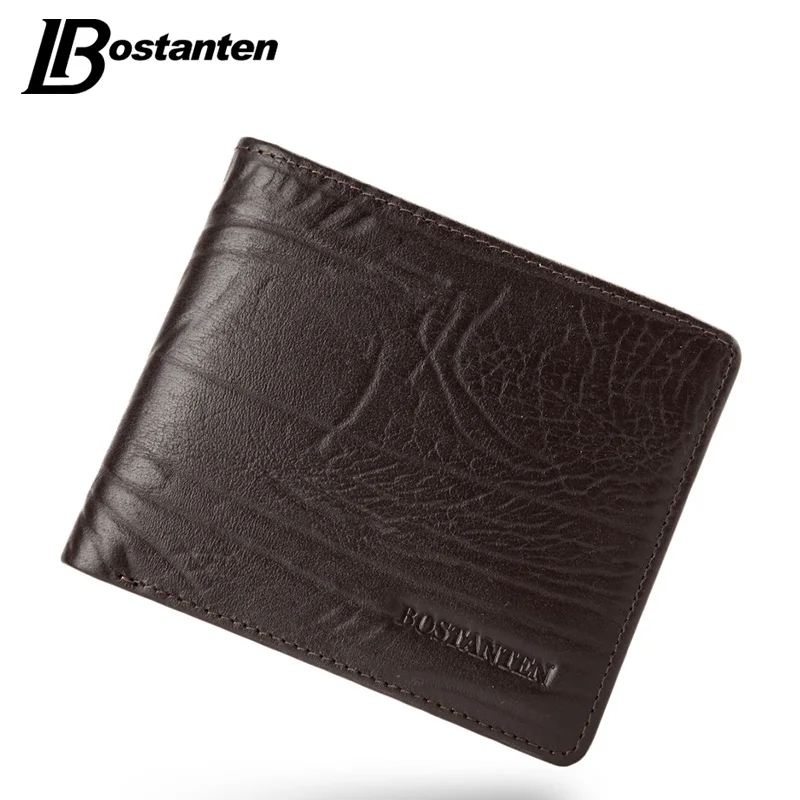 Bostanten Cow Genuine Leather Men Short Wallets High Quality Male Wallet Card Holder Famous Brand Fashion Coffee Men's Purses Bostanten Cow Genuine Leather Men Short Wallets High Quality Male Wallet Card Holder Famous Brand Fashion Coffee Men's Purses