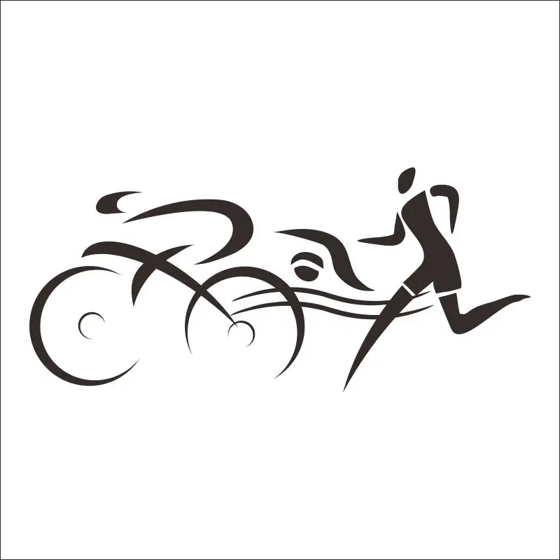 DCTAL swim decal triatlon etiqueta Run Riding nadador Decal natacion vinilo chm decoracion Mural bano etiqueta swim Sticker 8882
