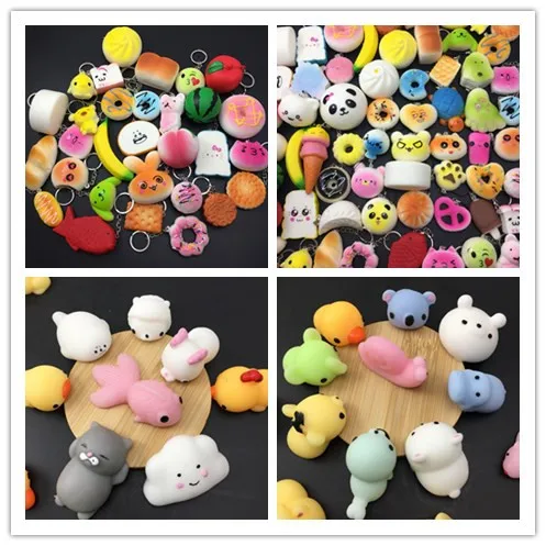 

Squishy Free DHL 100 Pcs/lot mix icream fruit food Cute Mochi Cat Squeeze Healing Fun kids Adult