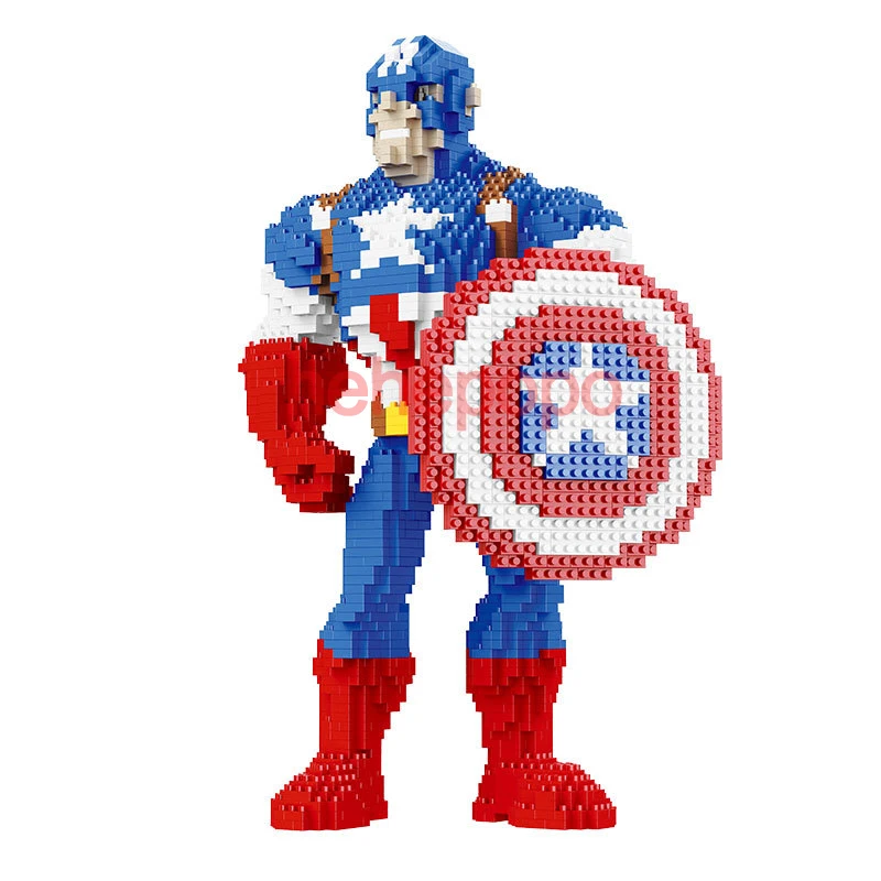 Balody Capitão Coelho Branco Modelo 3D animal de estimação Mini Diamante blocos brinquedo de construção