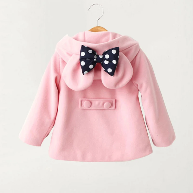 

Cute Baby Girls Jacket 2018 Kids Girl Winter Parkas Warm Clothes Cartoon Bow Toddler Outerwear Hooded Coat Children Jackets D63