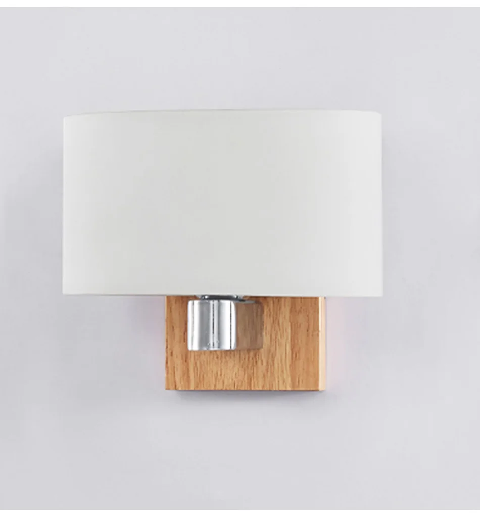 E27 Bulb LED Wall Lamps Sconce Home Hotel Bed room living Corridor Gallery Lighting Modern Nordic Wood Glass Decorative Light (10)