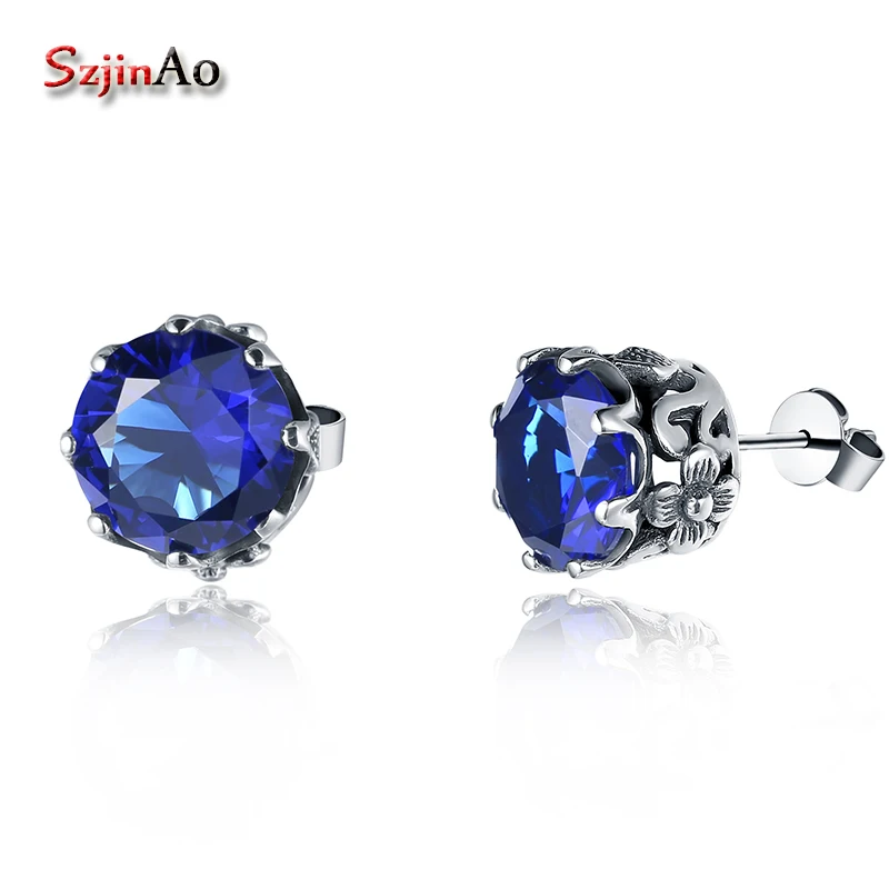 Szjinao 100% 925 Sterling Silver Earrings Fine Jewelry Wedding Earrings for Bride with Sapphire Earrings for Women Brincos цена Szjinao 100% 925 Sterling Silver Earrings Fine Jewelry Wedding Earrings for Bride with Sapphire Earrings for Women Brincos цены онлайн